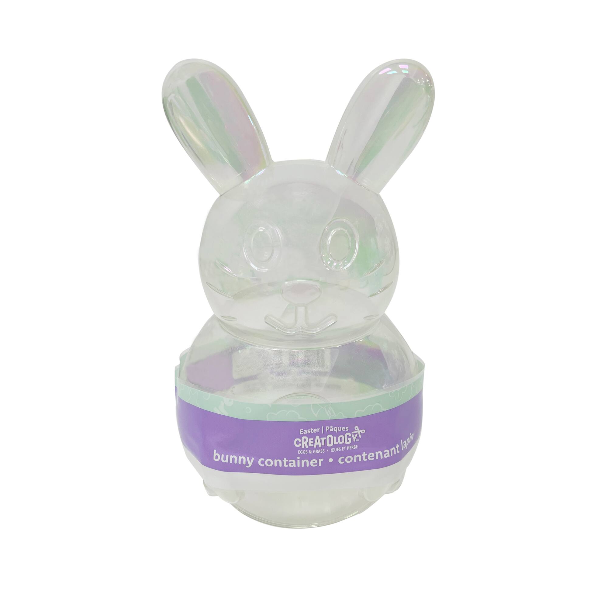 10" Iridescent Plastic Easter Bunny Container by Creatology™